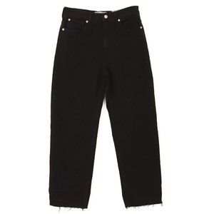 Everlane Way High Jean Straight 25 Black Denim Low Stretch Organic Cotton B13